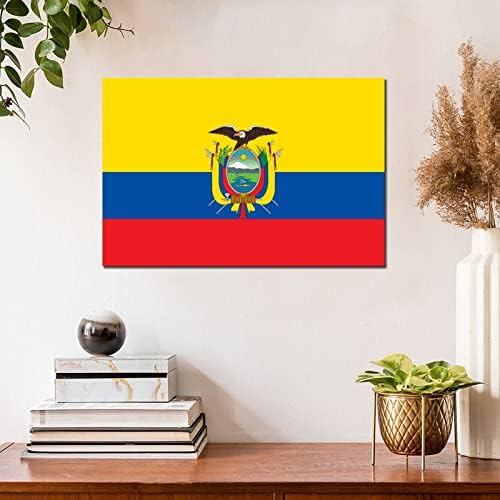 Ecuador Flag Wood Sign Rustic Wall Art Decor