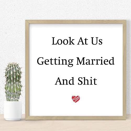 Valentines Day Couples Getting Married Wooden Wall Sign