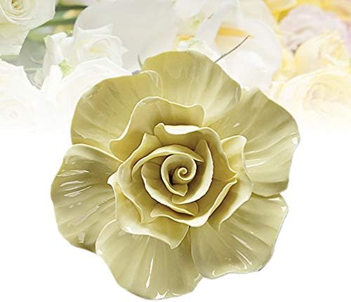 HEALLILY 3D Ceramic Wall Hanging Rose Sculpture