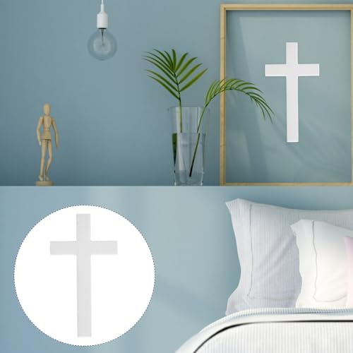 BESTOYARD White Wall Cross for Home Church Decor