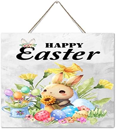 Autravelco Happy Easter Bunny Rabbit Wall Decor 10x12 Inch