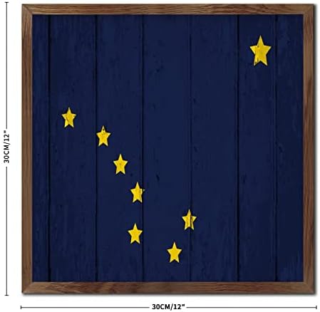 Hanging Wood Framed Printed Sign Alaska Decor for Wall