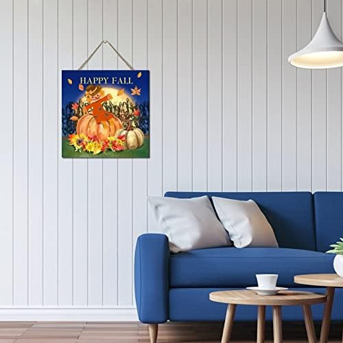 Wodevor Fall Thanksgiving Wood Sign 12x12in