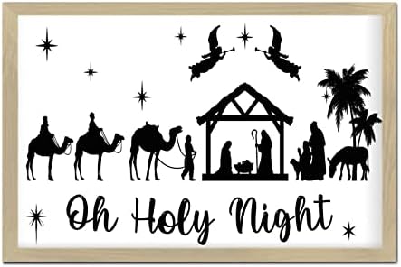 Inspirational Wall Decor Sign Oh Holy Night 8x12in