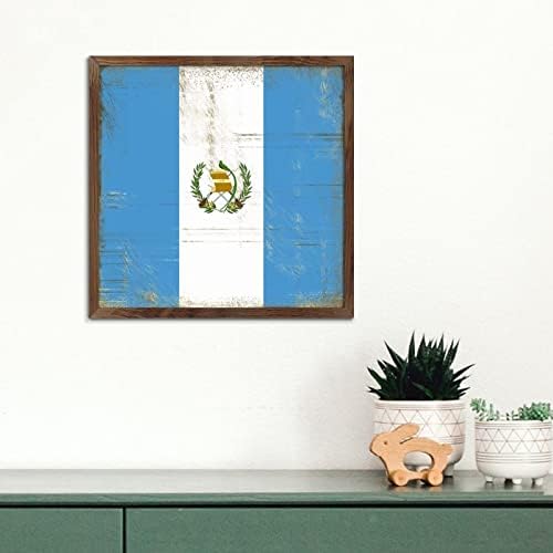 Guatemala Framed Wood Sign Wall Art 7x7in