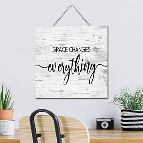 Autravelco Grace Changes Everything Wood Plank Wall Sign