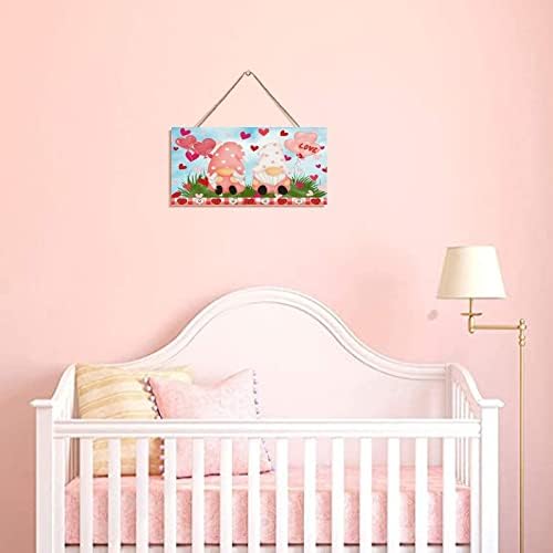 Personalized Love Gnomes Pink Hearts Wall Sign