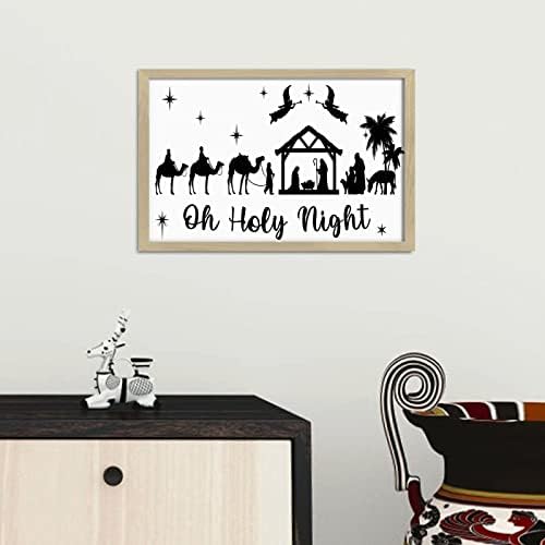 Inspirational Wall Decor Sign Oh Holy Night 8x12in