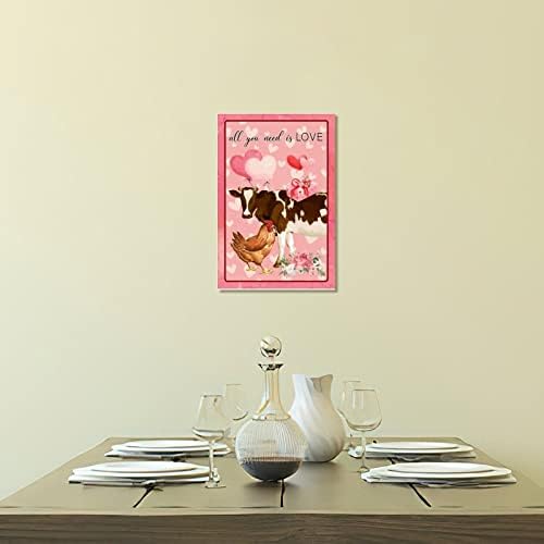 Personalized Rustic Wood Valentines Day Sign 8x12in