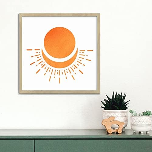 Geometry Orange Rustic Wall Hanging Plaque Modern Farmhouse Decor 12x12in