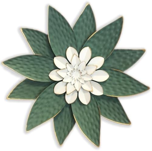 Metal Flower Wall Art Decor 10 Inches Rustic Design