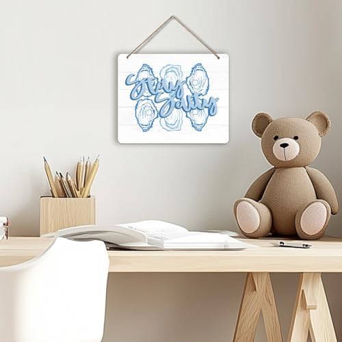 Udinaz Blue Coastal Beach Oyster Wall Hanging Sign