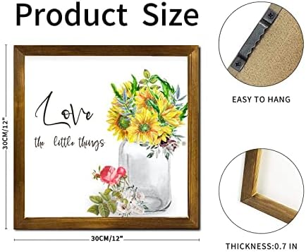 Love The Little Things Wood Framed Spring Sunflower Sign