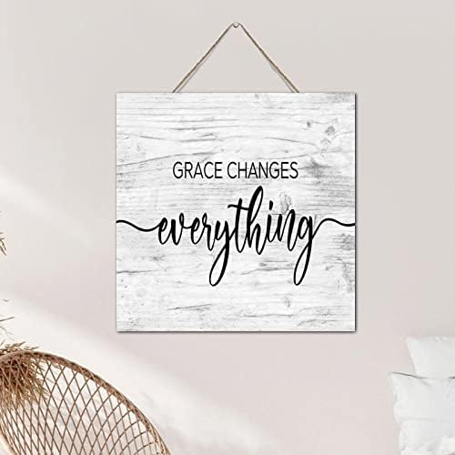 Autravelco Grace Changes Everything Wood Plank Wall Sign