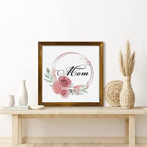 Mothers Day Wood Frame Sign with Floral Wreath