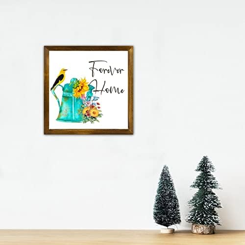 Flower Home Wooden Sign Sunflower Bird Wall Decor