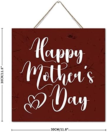 Autravelco Happy Mothers Day Wood Sign 12x12 Inch