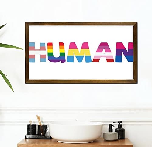 LGBT Pride Framed Wood Sign 12x22 Inches