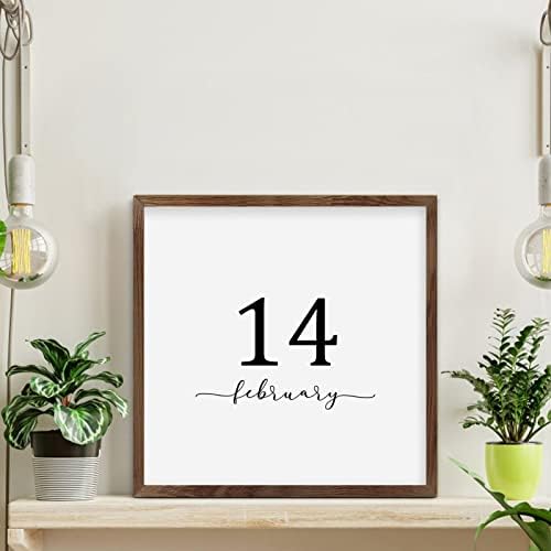 February 14 Wooden Wall Table Sign Room Decor