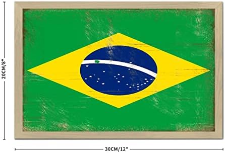 Brazil Wood Framed Printed Family Wall Art Sign 8x12in