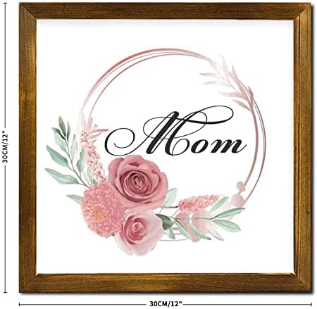 Mothers Day Wood Frame Sign with Floral Wreath
