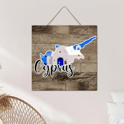 Cyprus Funny Wall Decor Wood Sign 12x12 Travel Theme
