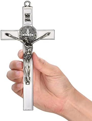 VINETEN White Enamel Crucifix Wall Cross - 77x4x1