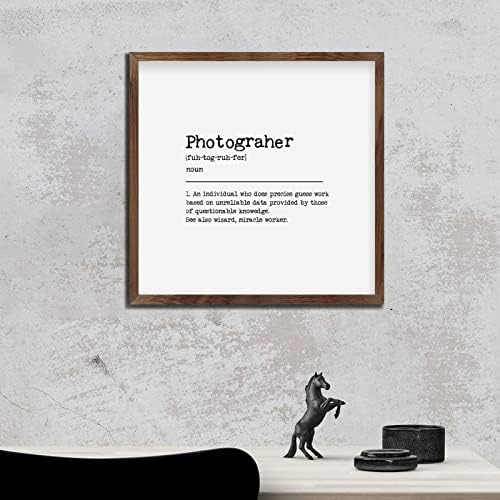 Photographer Noun Definition Wall Decor Sign 12x12in Wood Framed