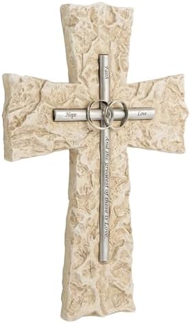 Grace4Joy 10 Inch Wedding Wall Cross Silver