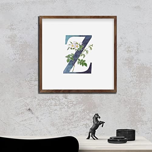 Rustic Wooden Wall Table Sign Initial Z Blue Green Monogram