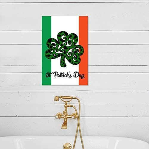 Personalized Irish Shamrock Flag Wooden Sign 8x12in