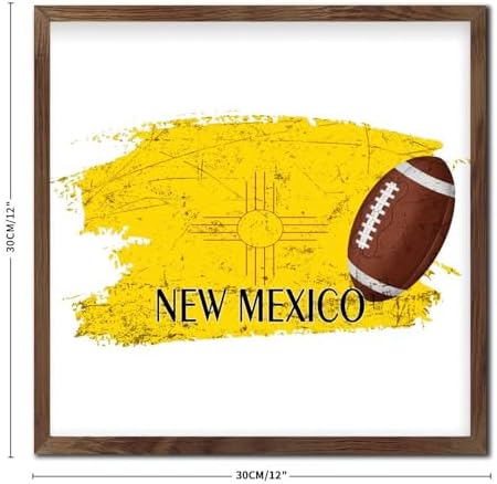 Football Theme New Mexico Framed Wood Sign Wall Decor