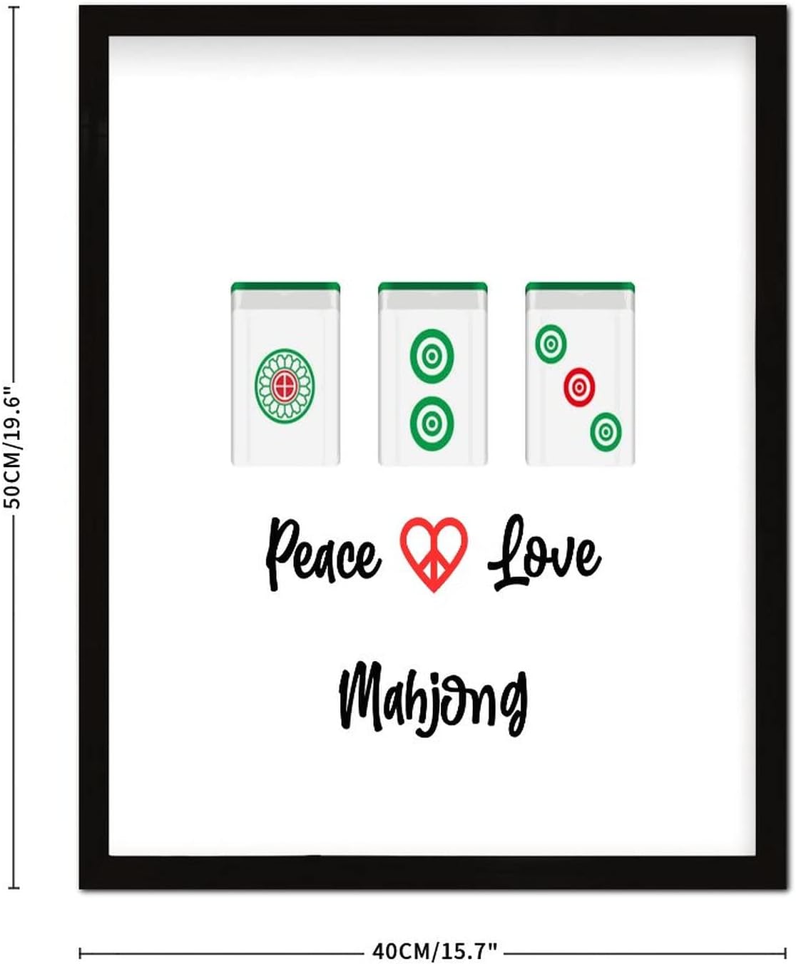 Mahjong Framed Wood Sign Peace Love Wall Decor