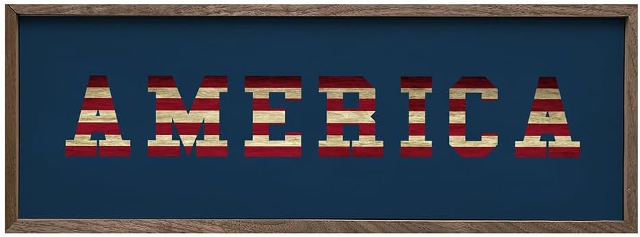 Kendrick Home Patriotic Decor Wall Art 12x4