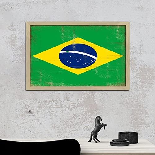 Brazil Wood Framed Printed Family Wall Art Sign 8x12in
