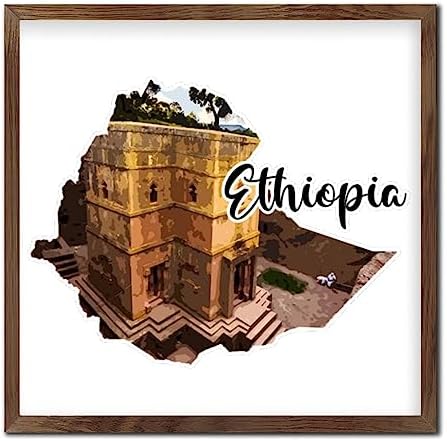 Ethiopia Travel Wooden Wall Sign 12x12in