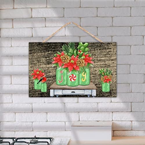 TEANFUN Christmas Wall Hanging Sign 10x16 Inch 1