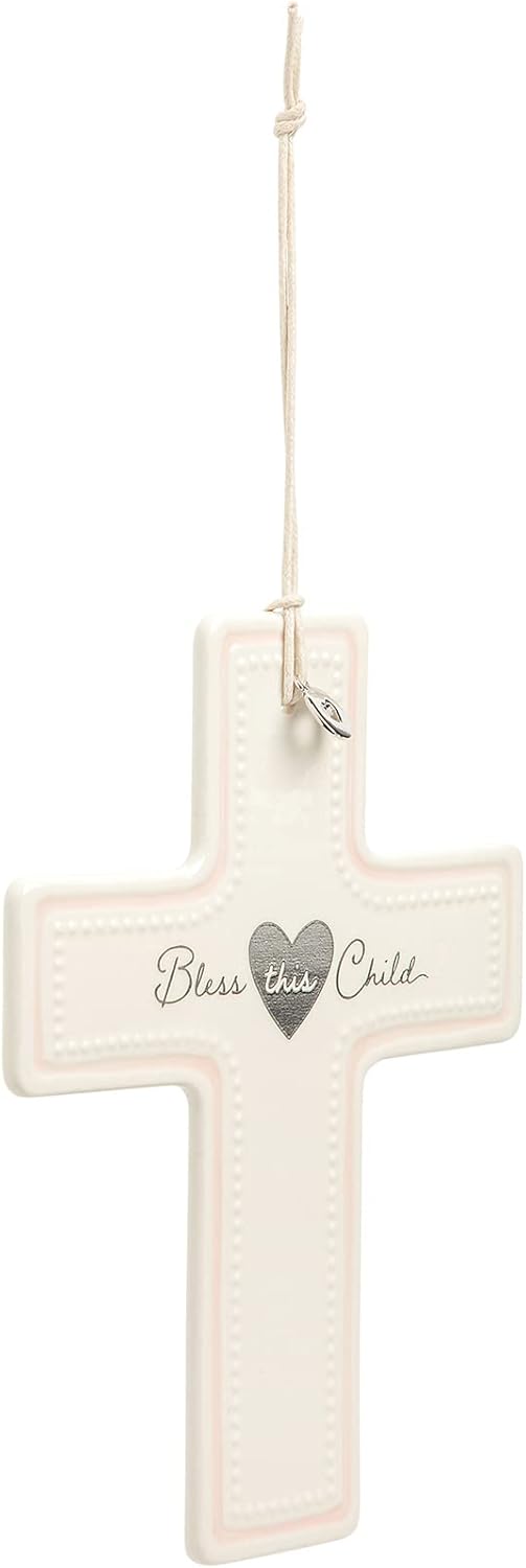 DEMDACO Bless This Child Pink Wall Cross 75x55 Inch