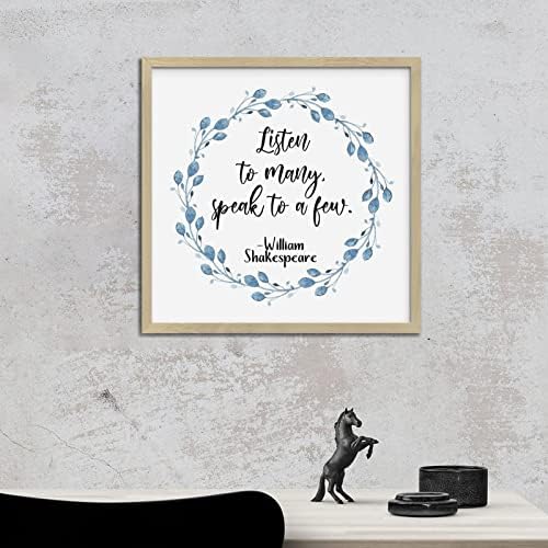 Wood Framed Motivational Quotes Sign 12x12in