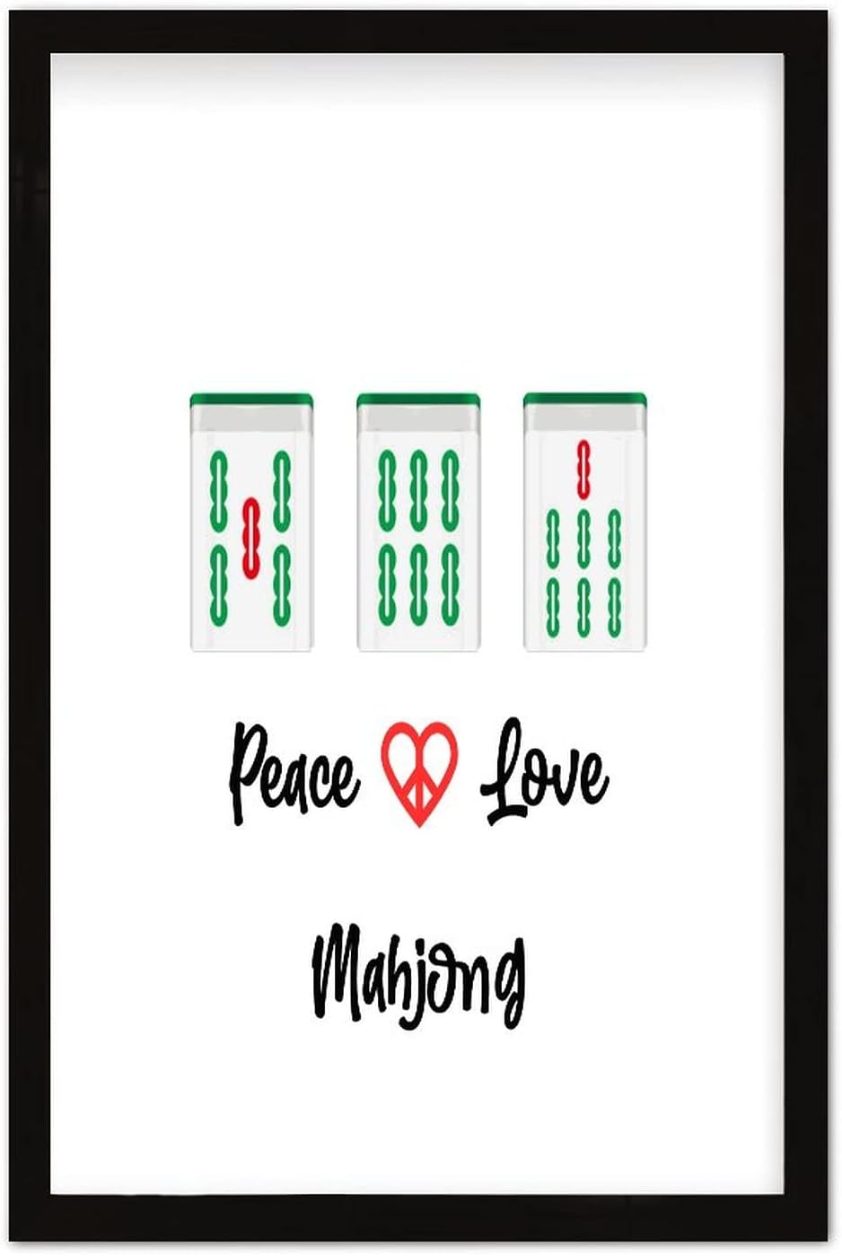 Mahjong Tiles Wall Art 8x12in Framed Display