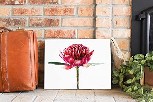 Waratah Flower Wood Plaque 12x16 Wall Decor