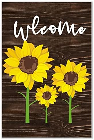 Distressed Wood Wall Art 8x12 Inch Sunflower Sign