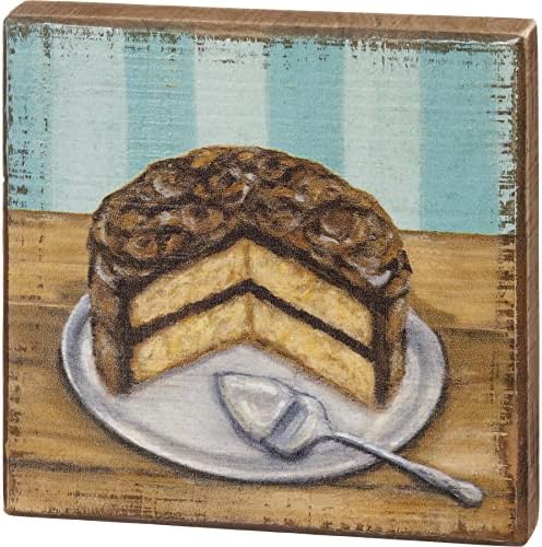 Yellow Cake Wall Art Block Sign