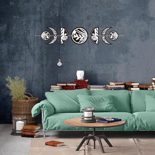 7Pcs Moon Phase Wall Decor Boho Wood Art