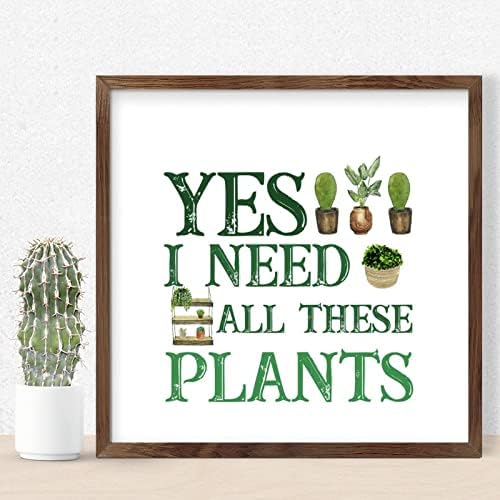 Inspirational Plant Lover Wall Art Sign 12x12in