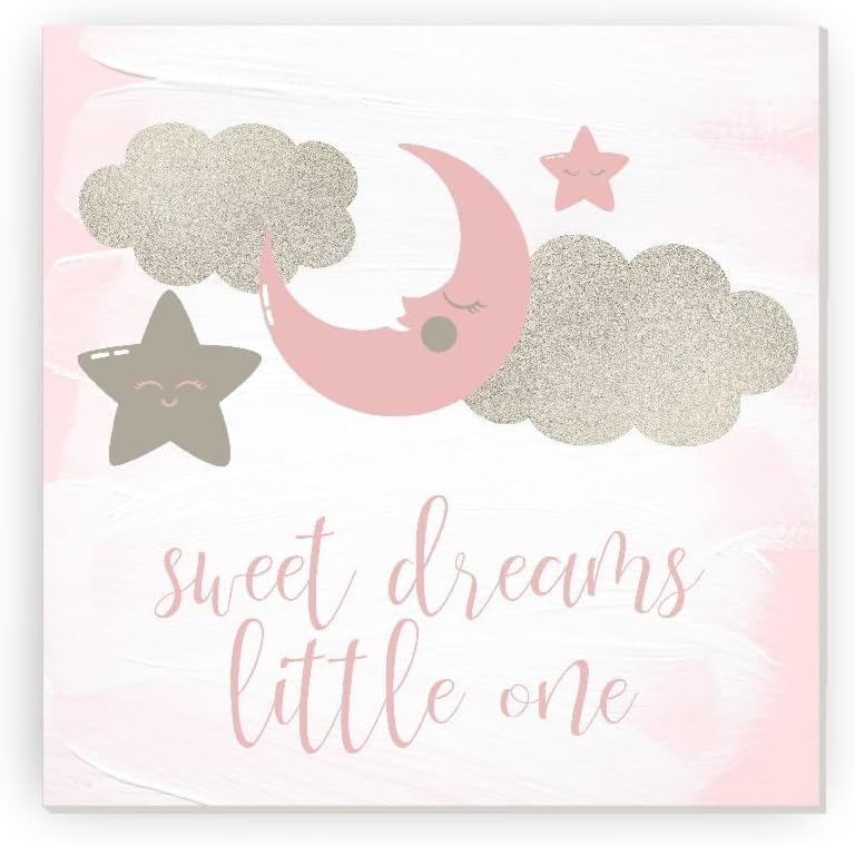 Sweet Dreams Little One Pink Wall Decor Sign 12x12
