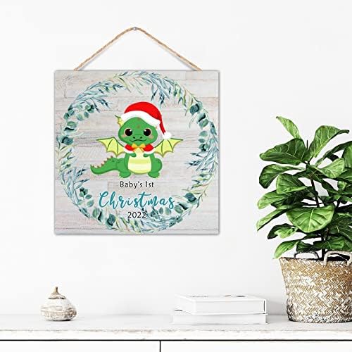 Funny Dinosaur Christmas Wall Decor Sign