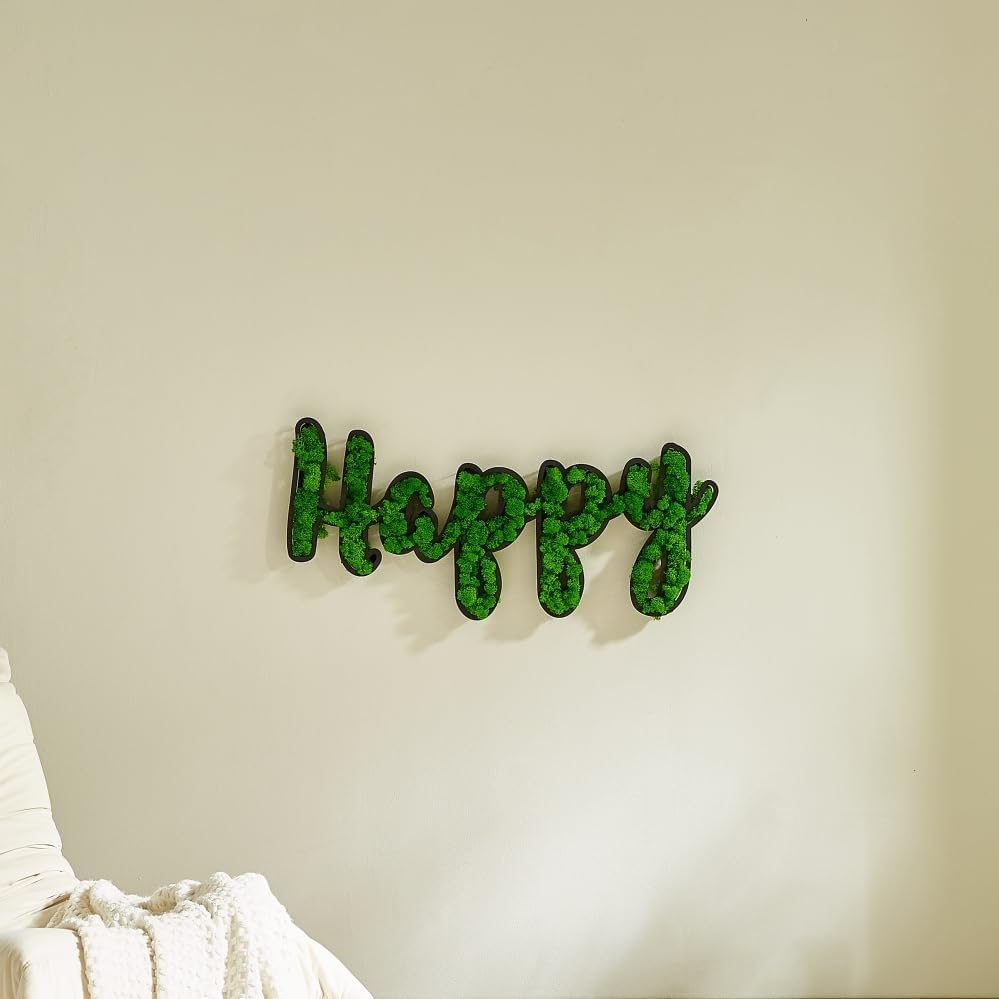 ETICIAN Moss Letter Signs Wall Art Decor HAPPY Sign