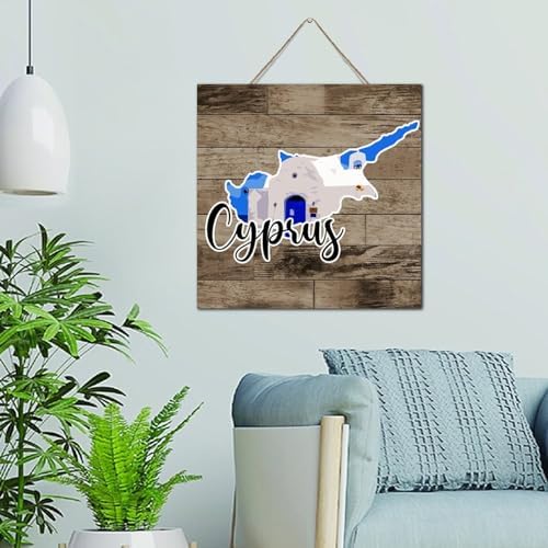 Cyprus Funny Wall Decor Wood Sign 12x12 Travel Theme