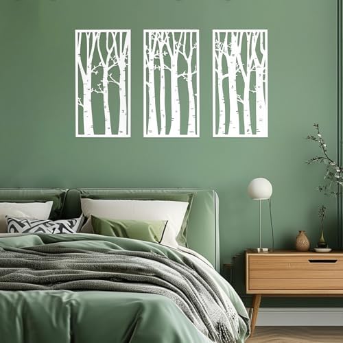 YIYA 3 Piece Birch Tree Wall Art Set